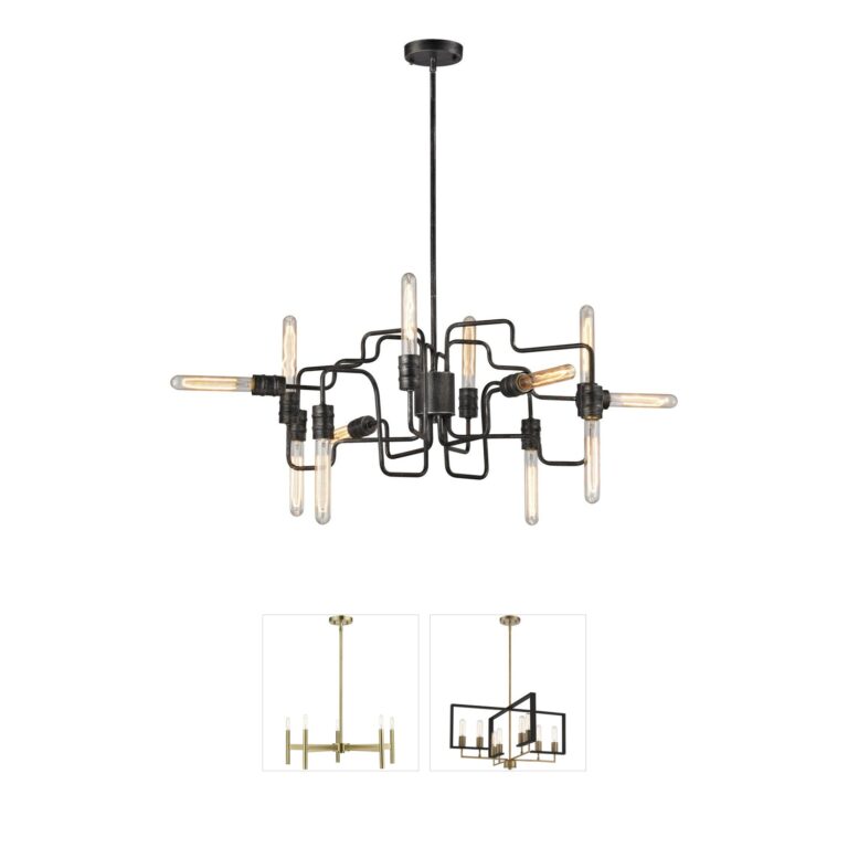 Atlas Lighting & Home Transit 12-Light Silvered Graphite Chandelier