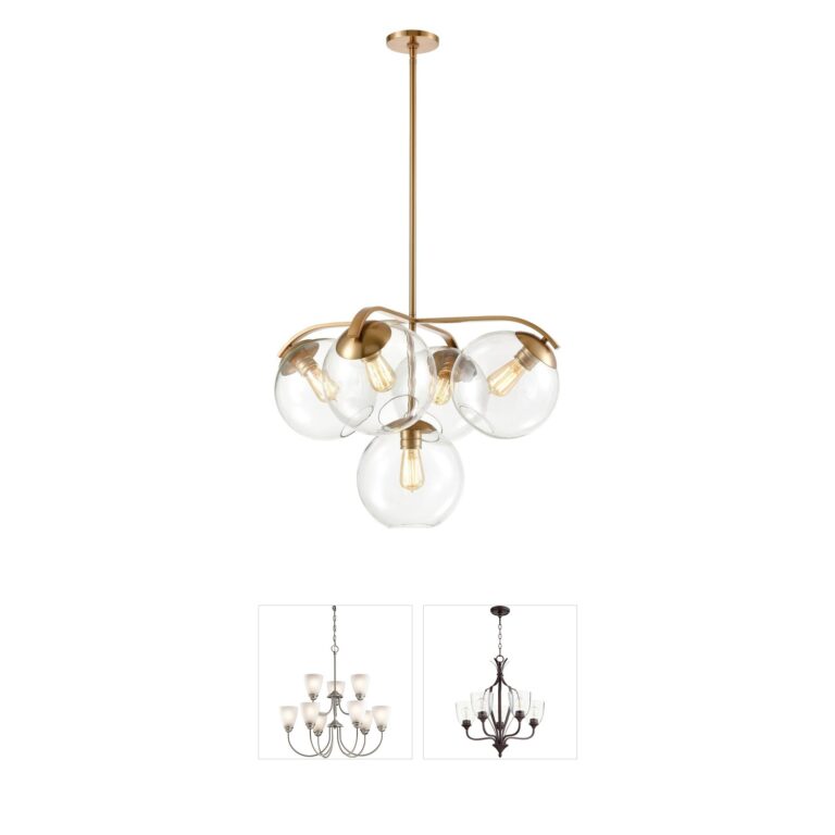 Atlas Lighting & Home Collective 5-Light Satin Brass Chandelier