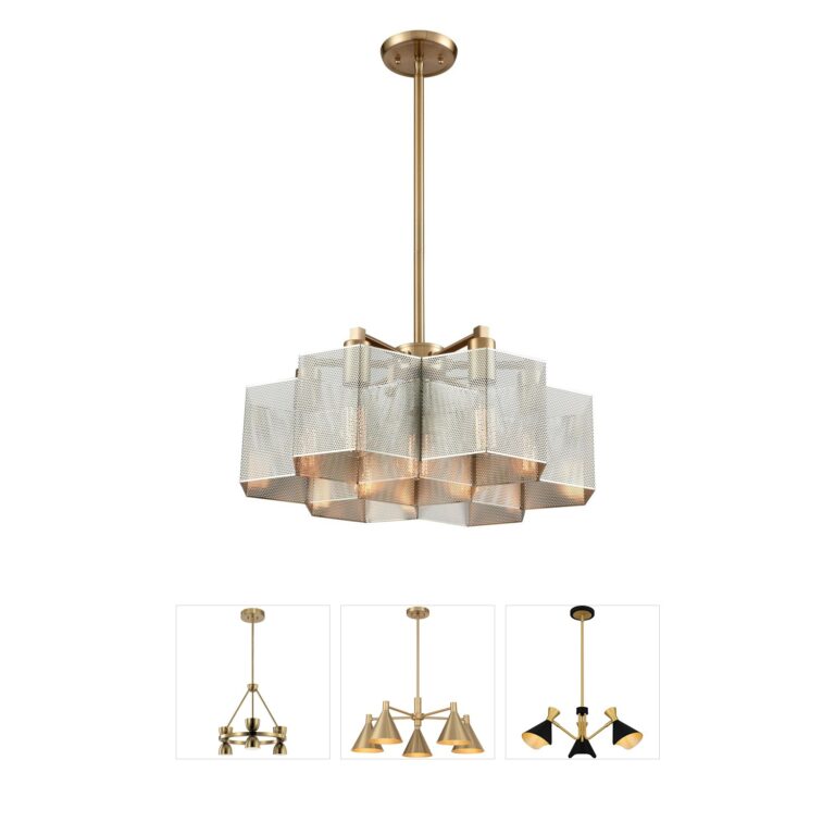Atlas Lighting & Home Compartir 7-Light Perforated Metal Chandelier