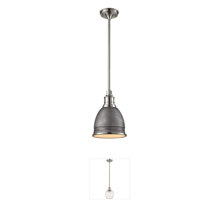 Atlas Lighting & Home Carolton Weathered Zinc & Polished Nickel Mini Pendant