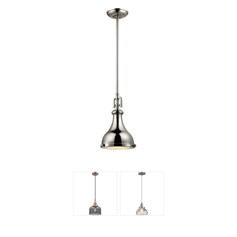 Atlas Lighting & Home Rutherford Polished Nickel Mini Pendant with Frosted Glass Diffuser