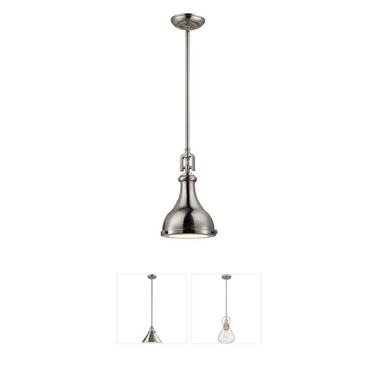 Atlas Lighting & Home Rutherford Brushed Nickel Metal Mini Pendant