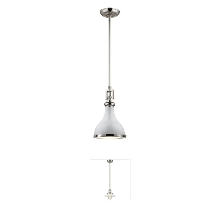 Atlas Lighting & Home Rutherford Gloss White Metal Mini Pendant