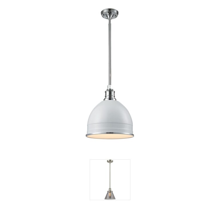 Atlas Lighting & Home Carolton Aluminum Pendant with Gloss White & Chrome