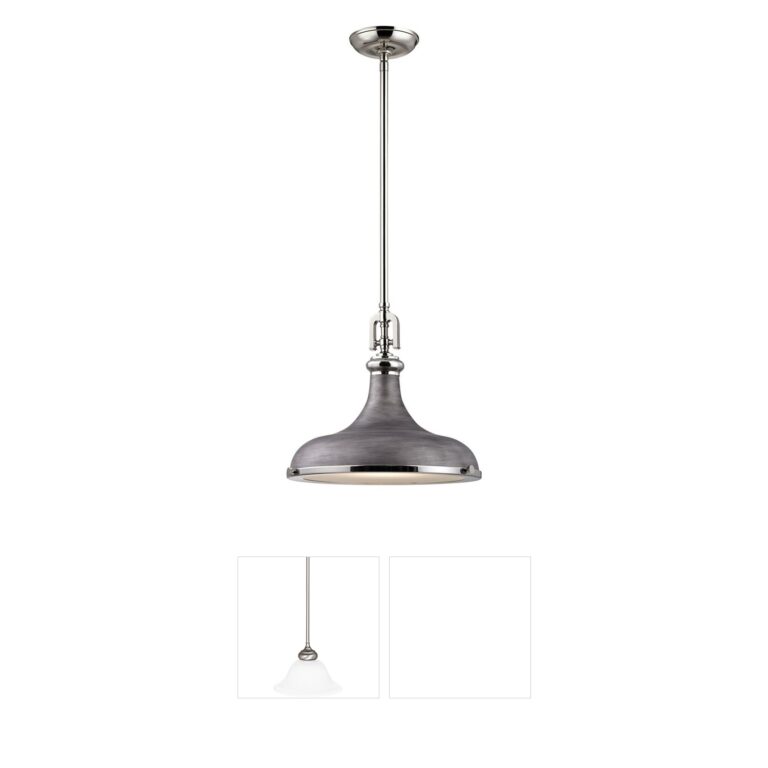 Atlas Lighting & Home Rutherford 15-Inch Weathered Zinc Pendant