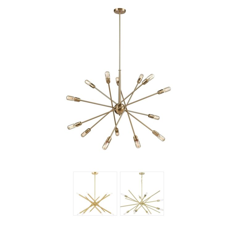 Atlas Lighting & Home Delphine 14-Light Satin Brass Chandelier