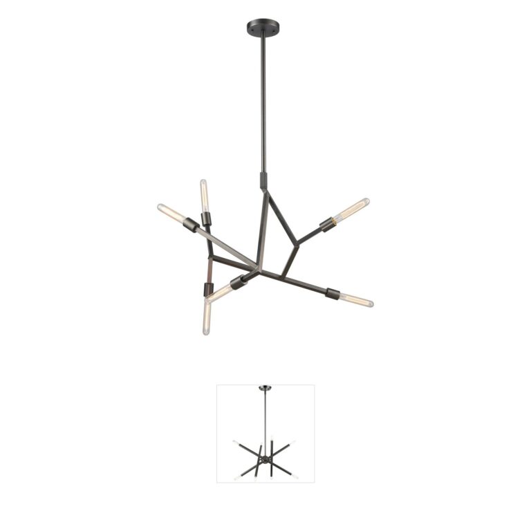 Atlas Lighting & Home Freeform Steel Chandelier in Graphite