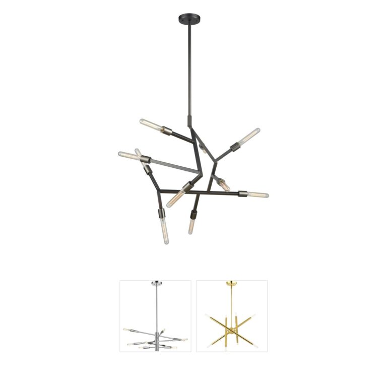 Atlas Lighting & Home Freeform 10-Light Dark Graphite Steel Chandelier