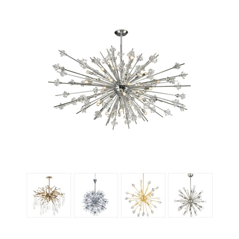 Atlas Lighting & Home Starburst 31-Light K9 Crystal Chandelier in Polished Chrome
