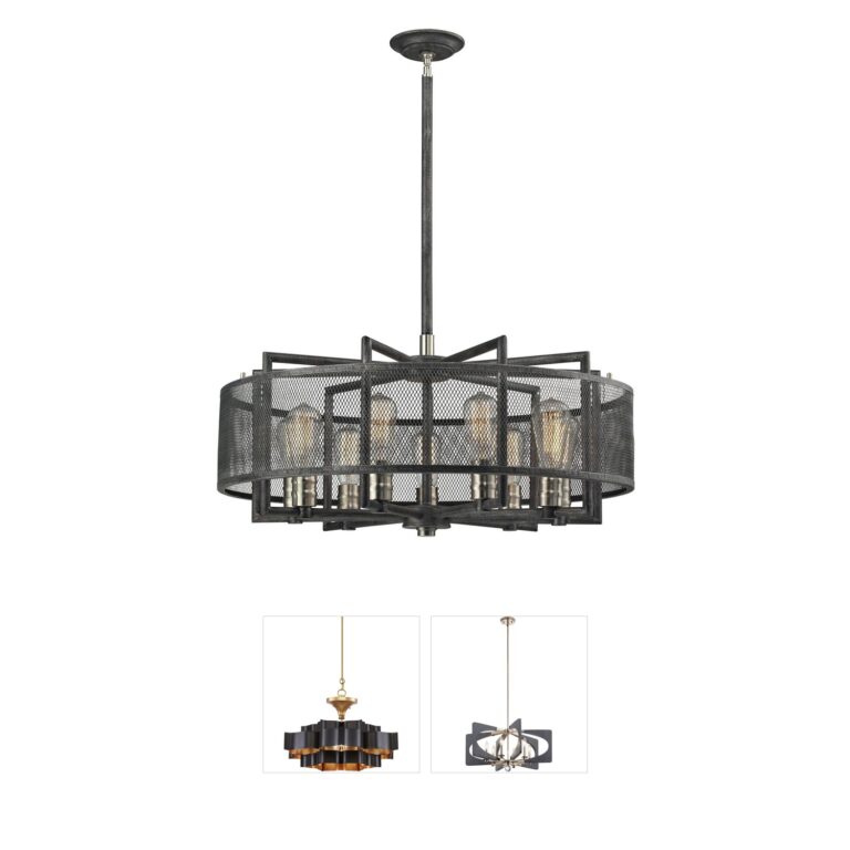 Atlas Lighting & Home Slatington 9-Light Metal Mesh Chandelier