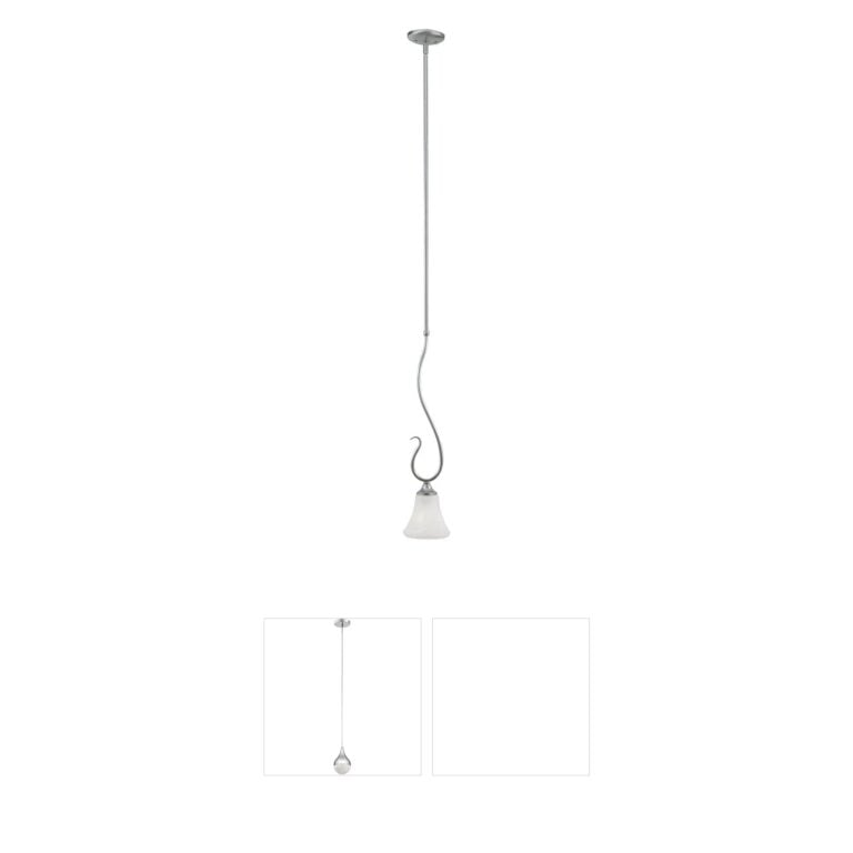 Atlas Lighting & Home Elipse 6-Inch Brushed Nickel Mini Pendant with White Frosted Glass