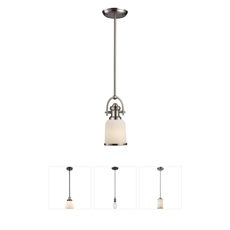 Atlas Lighting & Home Brooksdale Satin Nickel Mini Pendant with Frosted Glass