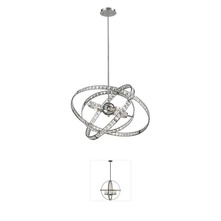 Atlas Lighting & Home Saturn 6-Light K9 Crystal Chandelier in Chrome