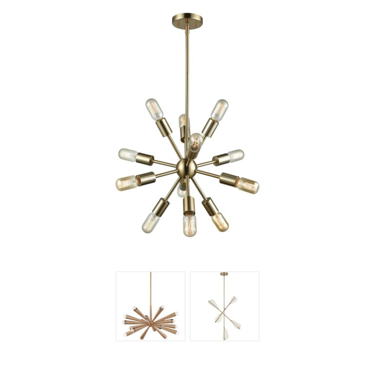 Atlas Lighting & Home Delphine 12-Light Satin Brass Chandelier