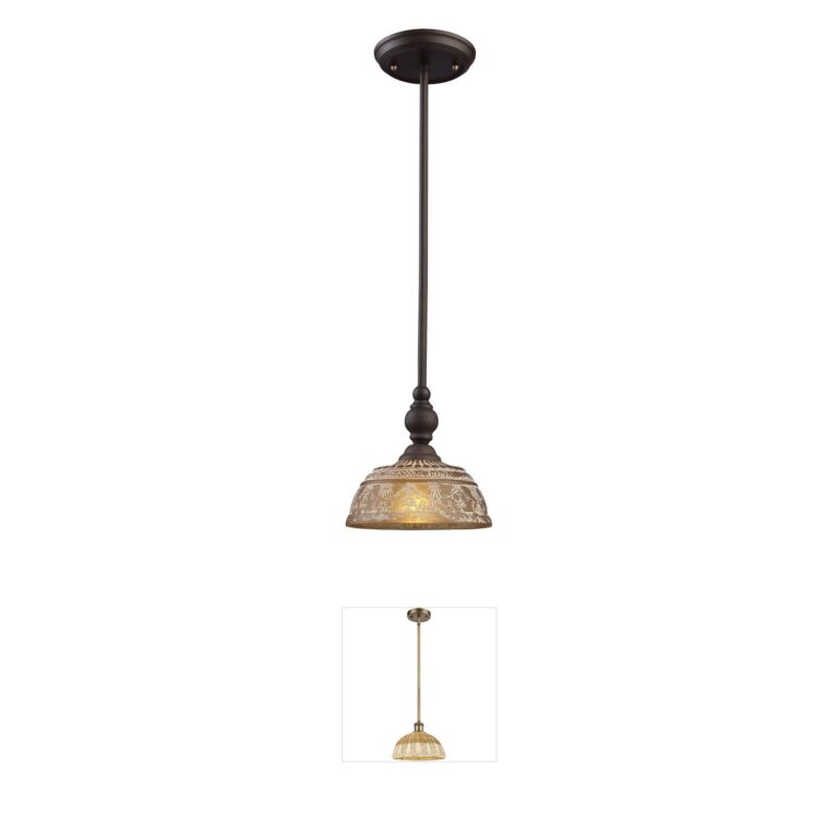 Atlas Lighting & Home Norwich Amber Glass Mini Pendant