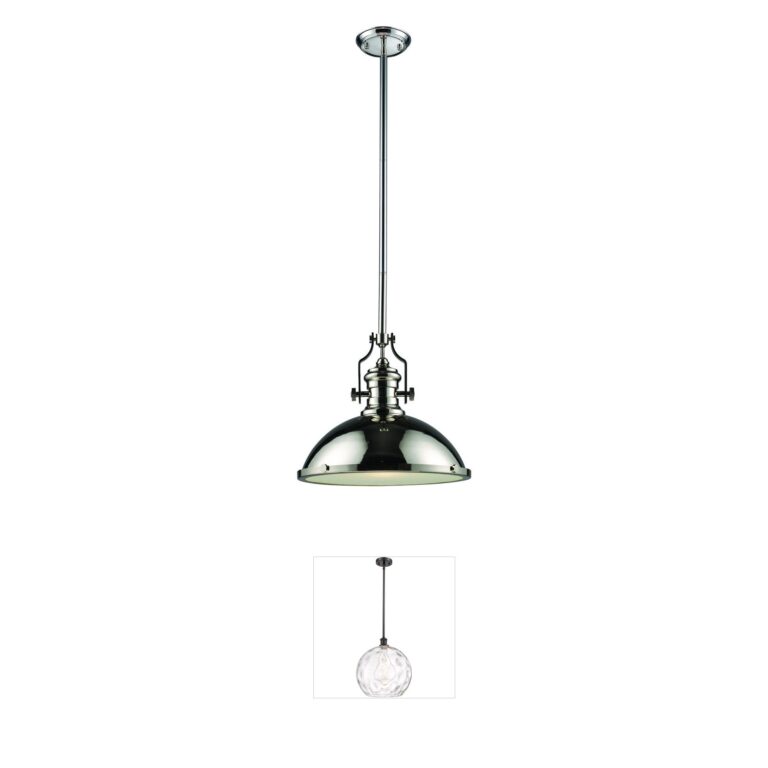 Atlas Lighting & Home Chadwick 17-Inch Chrome Pendant with Metal Shade