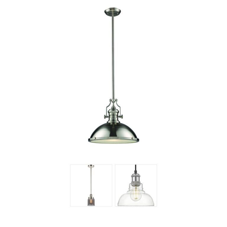 Atlas Lighting & Home Chadwick 17" Satin Nickel Steel Pendant