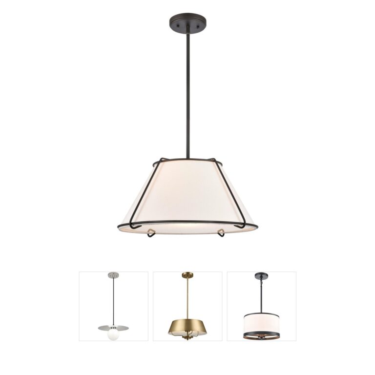 Atlas Lighting & Home Regalia Oil Rubbed Bronze Linen Pendant