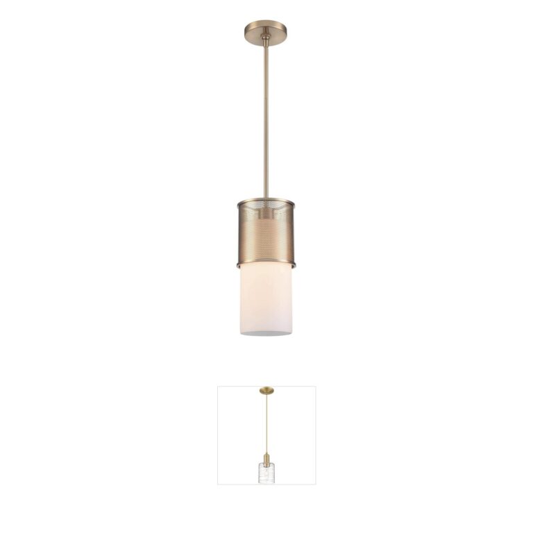 Atlas Lighting & Home Esteem Aged Brass Glass Mini Pendant