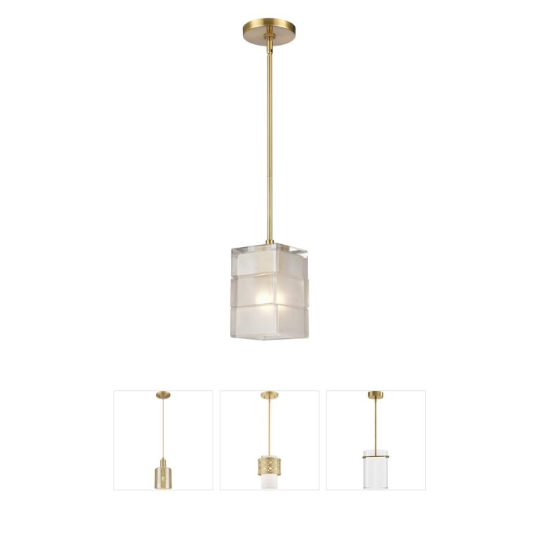 Atlas Lighting & Home Ice Blocks Satin Brass Mini Pendant