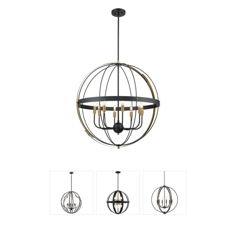 Atlas Lighting & Home Caldwell 8-Light Matte Black Chandelier