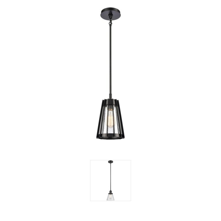 Atlas Lighting & Home Open Louvers Seeded Glass Mini Pendant