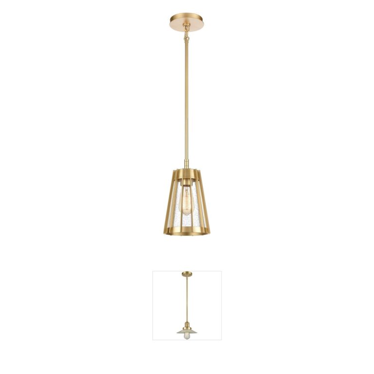 Atlas Lighting & Home Open Louvers Seeded Glass Mini Pendant