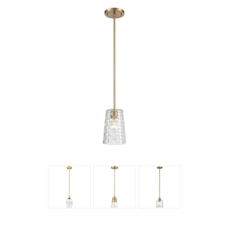 Atlas Lighting & Home Lightweave Satin Brass Crystal Mini Pendant