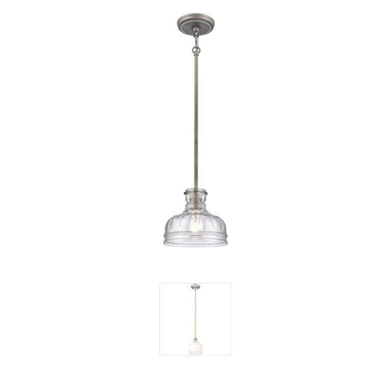 Atlas Lighting & Home Orinoco Weathered Zinc and Handblown Glass Mini Pendant