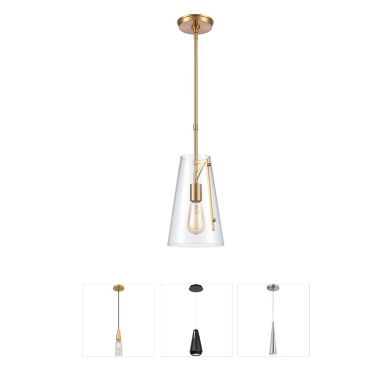 Atlas Lighting & Home Trustle 7" Satin Brass and Clear Glass Mini Pendant