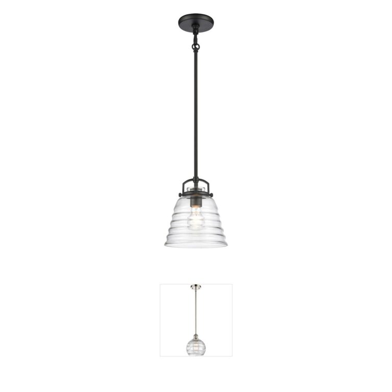 Atlas Lighting & Home Current 8-Inch Handblown Glass Cone Pendant in Matte Black