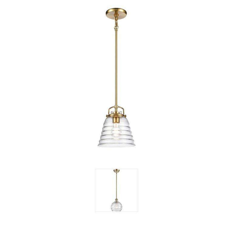 Atlas Lighting & Home Current Satin Brass & Clear Glass Pendant