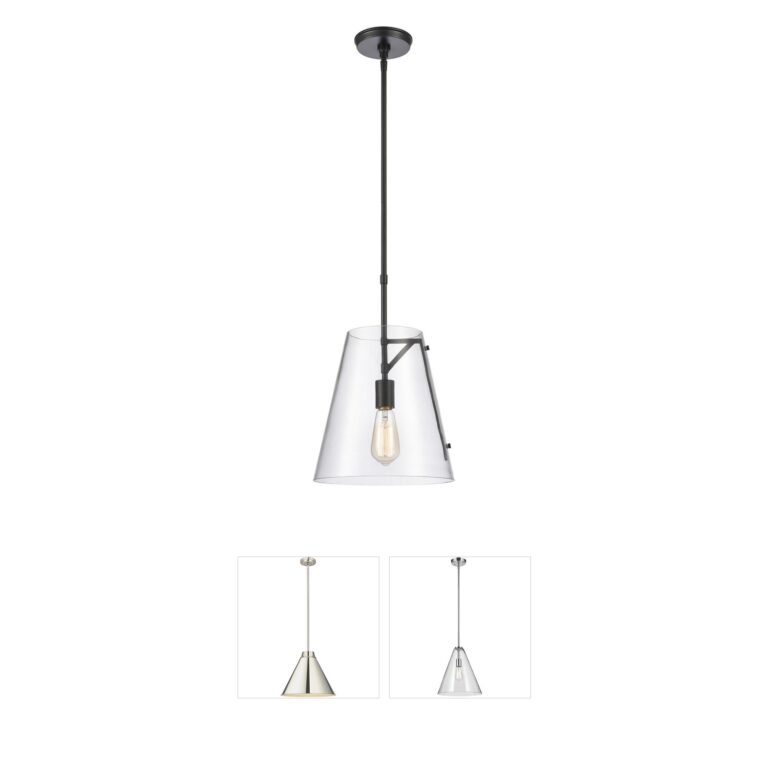 Atlas Lighting & Home Trustle Steel and Clear Glass Pendant