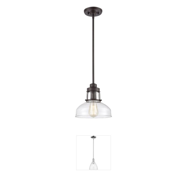 Atlas Lighting & Home Manhattan Boutique Oil Rubbed Bronze Mini Pendant with Clear Glass