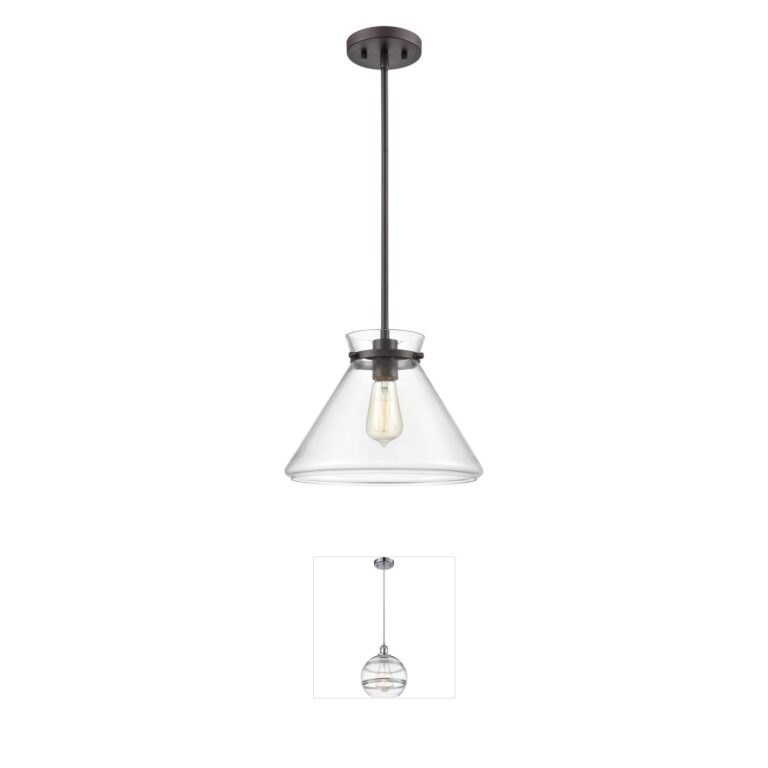 Atlas Lighting & Home Mickley 1-Light Oil Rubbed Bronze Mini Pendant with Clear Glass