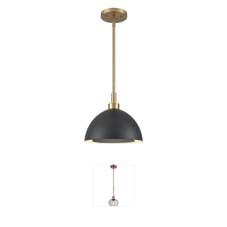 Atlas Lighting & Home Pelham Dome Pendant with Satin Brass & Matte Black
