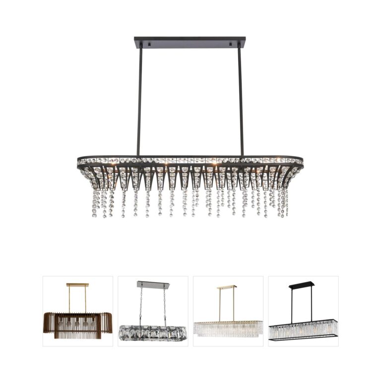Atlas Lighting & Home Fantania Matte Black Crystal Linear Chandelier