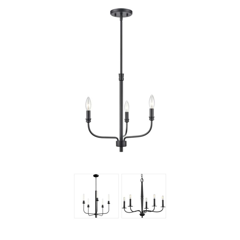 Atlas Lighting & Home Newland Matte Black Steel Cluster Chandelier
