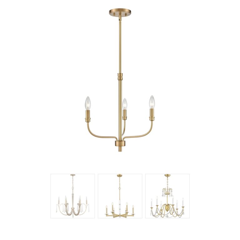 Atlas Lighting & Home Newland Satin Brass 3-Light Chandelier