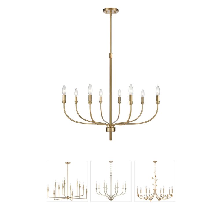 Atlas Lighting & Home Newland 8-Light Satin Brass Chandelier