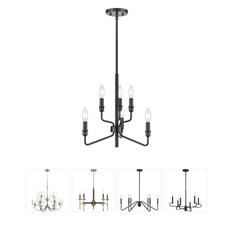 Atlas Lighting & Home Saginaw 6-Light Matte Black Steel Cluster Chandelier