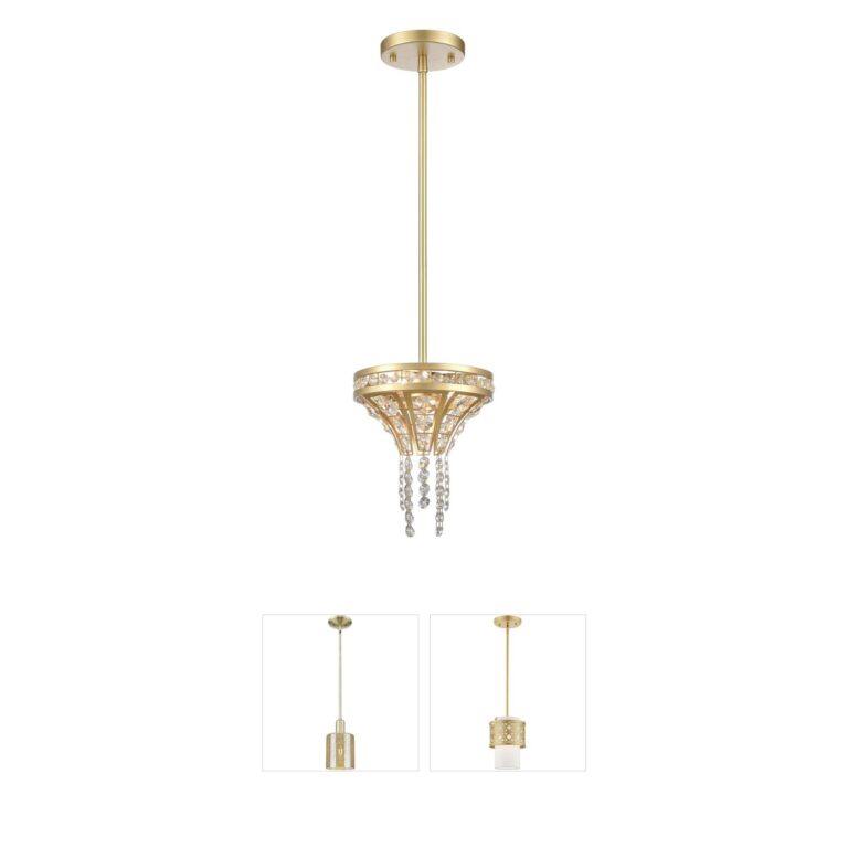 Atlas Lighting & Home Fantania 8-Inch K9 Crystal Mini Pendant in Champagne Gold