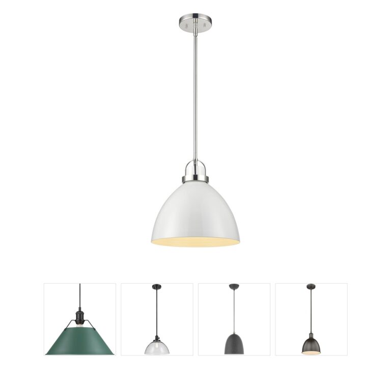 Atlas Lighting & Home Somerville Gloss White Steel Dome Pendant