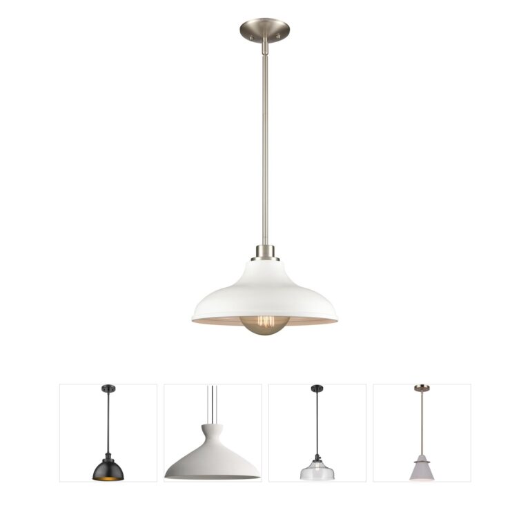 Atlas Lighting & Home Grenville 13" Bell Pendant with Matte White Shade