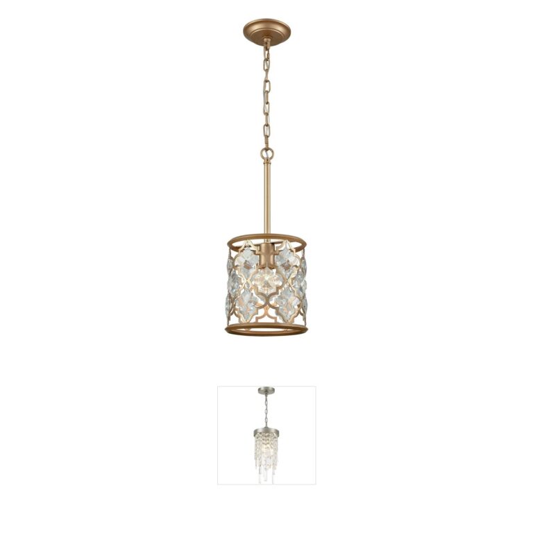 Atlas Lighting & Home Armand Matte Gold and Crystal Mini Pendant