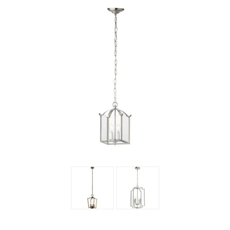 Atlas Lighting & Home Whitmore 2-Light Brushed Nickel and Glass Pendant