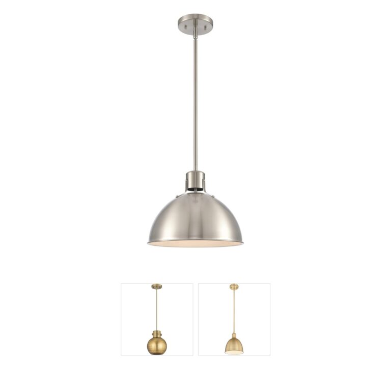 Atlas Lighting & Home Zayne Brushed Nickel Dome Pendant