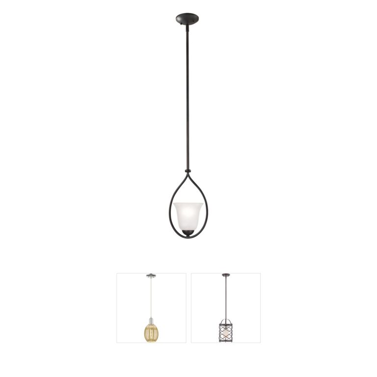Atlas Lighting & Home Conway Steel & Frosted Glass Mini Pendant