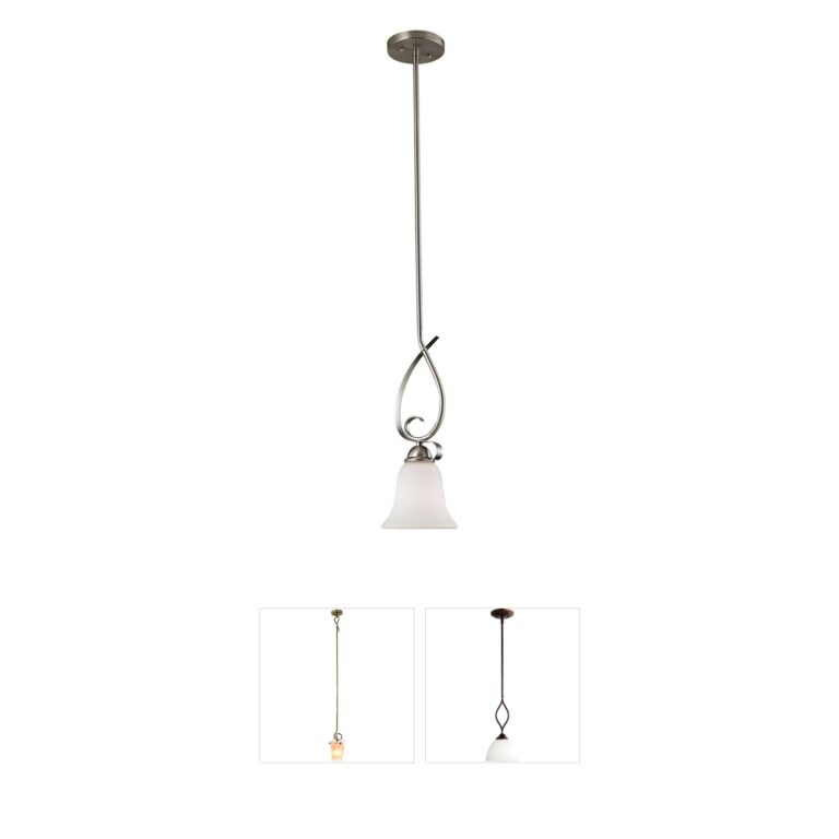 Atlas Lighting & Home Brighton Brushed Nickel Mini Pendant with Frosted Glass