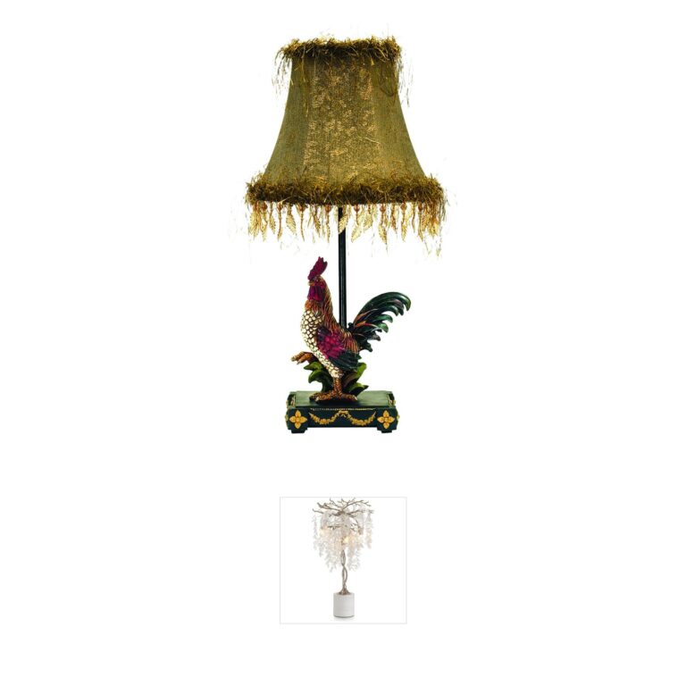 Atlas Lighting & Home Petite Rooster Multicolor Resin Table Lamp